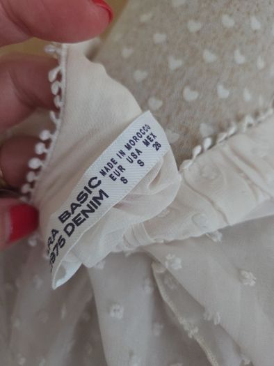 Zara cream dobby top uk10