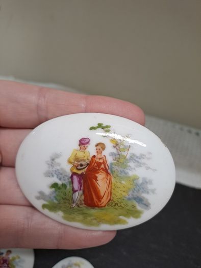 Antique Porcelain Portrait Plaques Cabochons