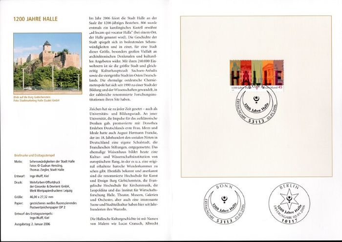 2006 Bundes Republic Deutschland (Germany) Federal Annual Stamp EFT Collection with 50 Images of contents