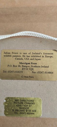 Set of 2 framed prints by Julian Friers is a renowned Irish wildlife painter