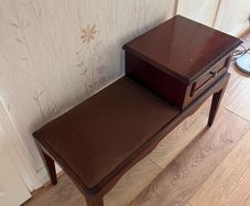 Mahogany telephone seat and table
