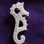 Silver 925, pendant "Seahorse" with rhinestones. Image 3