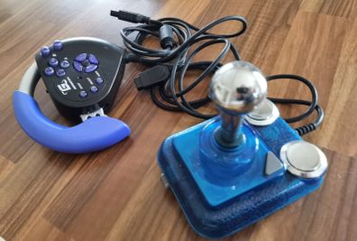 Racing Radica PS1/PS2 Controller and Competition Pro Joystick Rare bundle