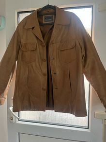 Mens Vintage 1970's style Aviatrix Tan Leather Reefer/Safari style Jacket