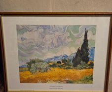 "A Wheatfield, with Cypresses" By Vincent Van Gogh - Framed print
