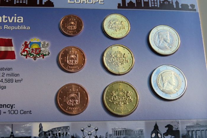 Latvia euro coins set BUNC 2014