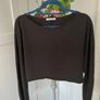 top Zara cropped black sweatshirt style top large Image 2