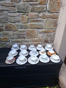 Mix and match 15 tea cups and saucers postage possible