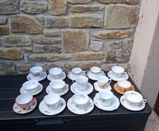 Mix and match 15 tea cups and saucers postage possible