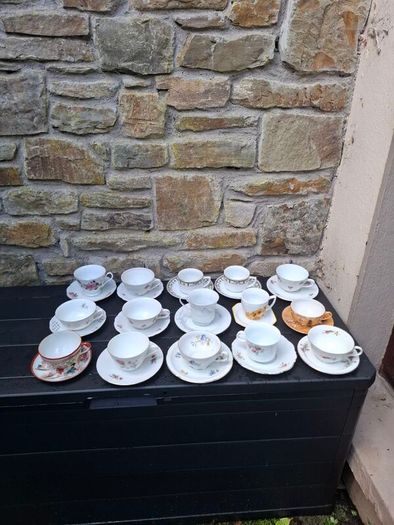 Mix and match 15 tea cups and saucers postage possible