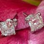 2 Carat White Gold Diamond Earrings Image 5