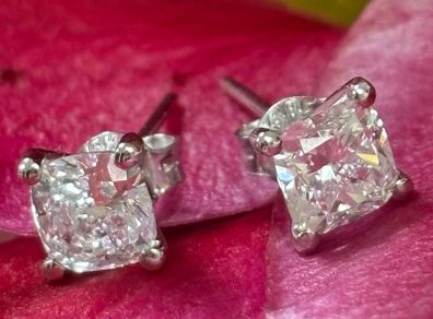 2 Carat White Gold Diamond Earrings