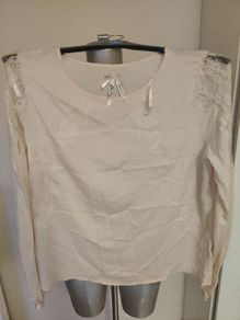 Light beige blouse with lace Atmosphere size UK16 EU44 Postage included