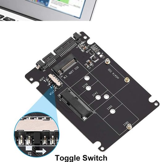 M.2 NGFF or MSATA to SATA 3.0 Adapter USB 3.0 to 2.5 SATA Hard Disk 2 in 1 Converter Reader Card with Cable for PC Laptop