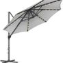 Parasol, Cantilever Parasol, 300 cm, 28 Solar LED Lights, UPF 50 Garden Umbrella, 360 Rotatable, Tilt Angle Infinitely Adjustable, with Crank, Cross Base, Image 2