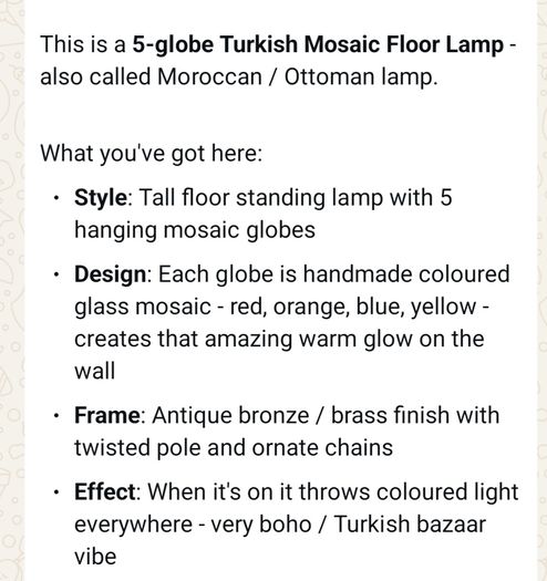 Turkish foor lamp.