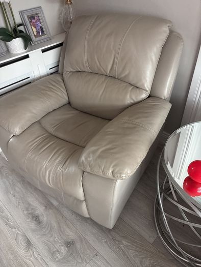 grey leather recliner chair