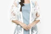 White lace long line cardigan size UK6/8 EU34/36 Postage included