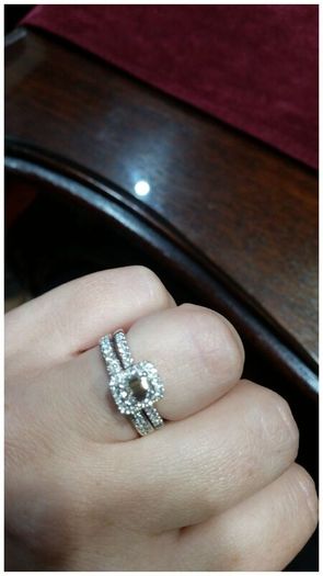 Engagement ring and wedding band