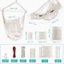 NEW SALE | Hammock Chair Hanging Swing 2 Seat Cushions Included,Strong Webbing Straps and Hooks for Easy Hanging Soft Cotton Weave Hanging Chair Side Pocket Large Tassel Chair Set Comfort Indoor Outdoor Image 6