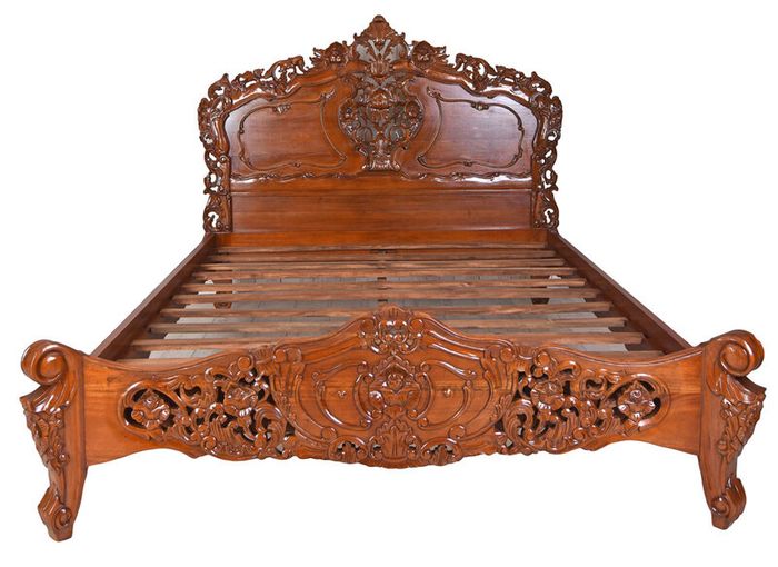 Historic French Style Solid Mahogany Bed 160 x 200 cm