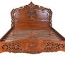 Historic French Style Solid Mahogany Bed 160 x 200 cm Image 4