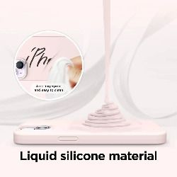 Liquid Silicone Case For Apple iPhone 14 Luxury Shockproof Phone Cover - Pink Sand