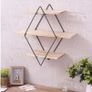 BRAND NEW 50x50x19cm Shelf Storage Iron Art Wooden Retro Wall Coat Hanger Storage Image 3