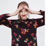 ZARA floral, high neck, long sleeves dress S Image 3