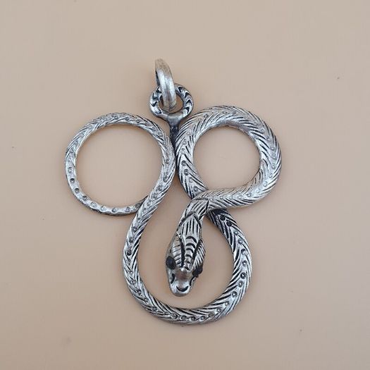 Vintage Brass Snake Beatiful Handmade Pendant