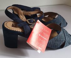 PieSanto Ladies Blue Sandals Leather & Suede New With Box Size UK2 EU35 CAN POST