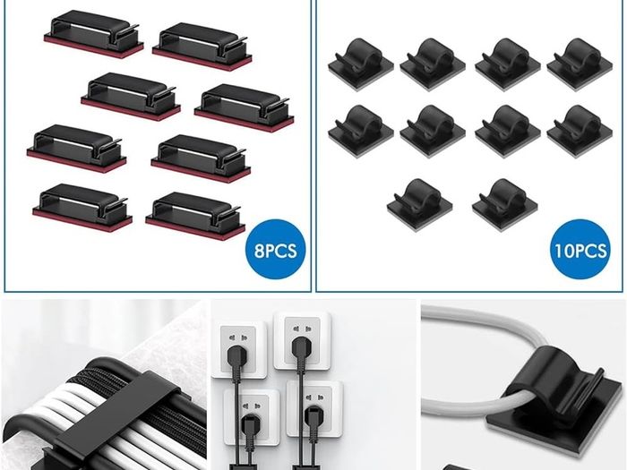 NEW SALE | Cable Management Kit, 146Pcs Tidy for Home Office under Desk- 100 Wire Organizer Ties, 5 Upgrade Silicone Holder, 2 Sleeve, 28 Adhesive Clips, 1 Roll Organiser Straps etc