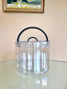 Vintage 80's Bodum Designer Double Wall Ice Bucket, Danish, Acrylic, "Shiro"