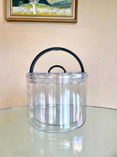 Vintage 80's Bodum Designer Double Wall Ice Bucket, Danish, Acrylic, "Shiro"