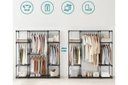 SET OF TWO Open wardrobe with 4 hanging compartments