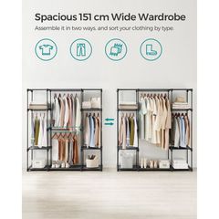 SET OF TWO Open wardrobe with 4 hanging compartments