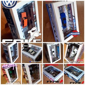 Model Cars in Display Boxes