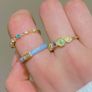 3pcs Colorful Enamel Flower & Rhinestone Ring Set Image 3