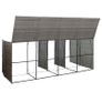 Quadruple Wheelie Bin Shed Anthracite 305x78x120 cm Poly Rattan Image 5