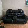 2 seater console sofa with power recliners Image 2