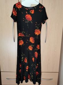 Rose print dress UK 8-10