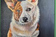 Corgi | Original oil painting on canvas panel