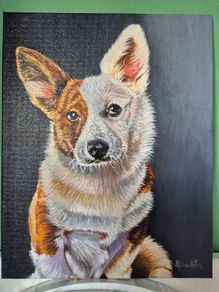 Corgi | Original oil painting on canvas panel
