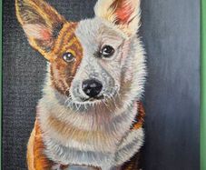 Corgi | Original oil painting on canvas panel