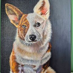 Corgi | Original oil painting on canvas panel