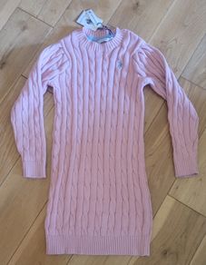 US Polo Association Crew Neck Cable Knit Dress Age 9 to 10 years