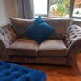 Grey Couch x2 and footstool Image 3