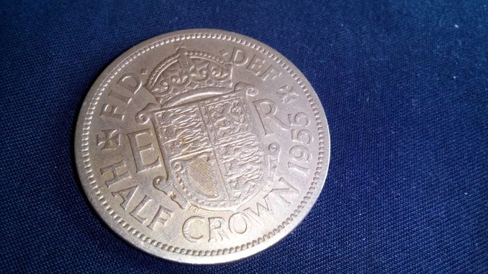 1955 Elizabeth II Half Crown.