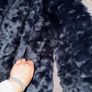Gorgeous MANGO Size Xs-S faux fur coat in a deep navy shade with a super plush, textured finish. Image 3