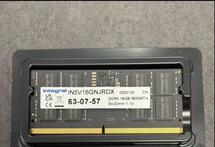 16GB DDR5 5600MHz RAM Integral sodimm